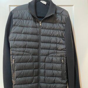 Men Moncler Padded Wool Down Cardigan Black